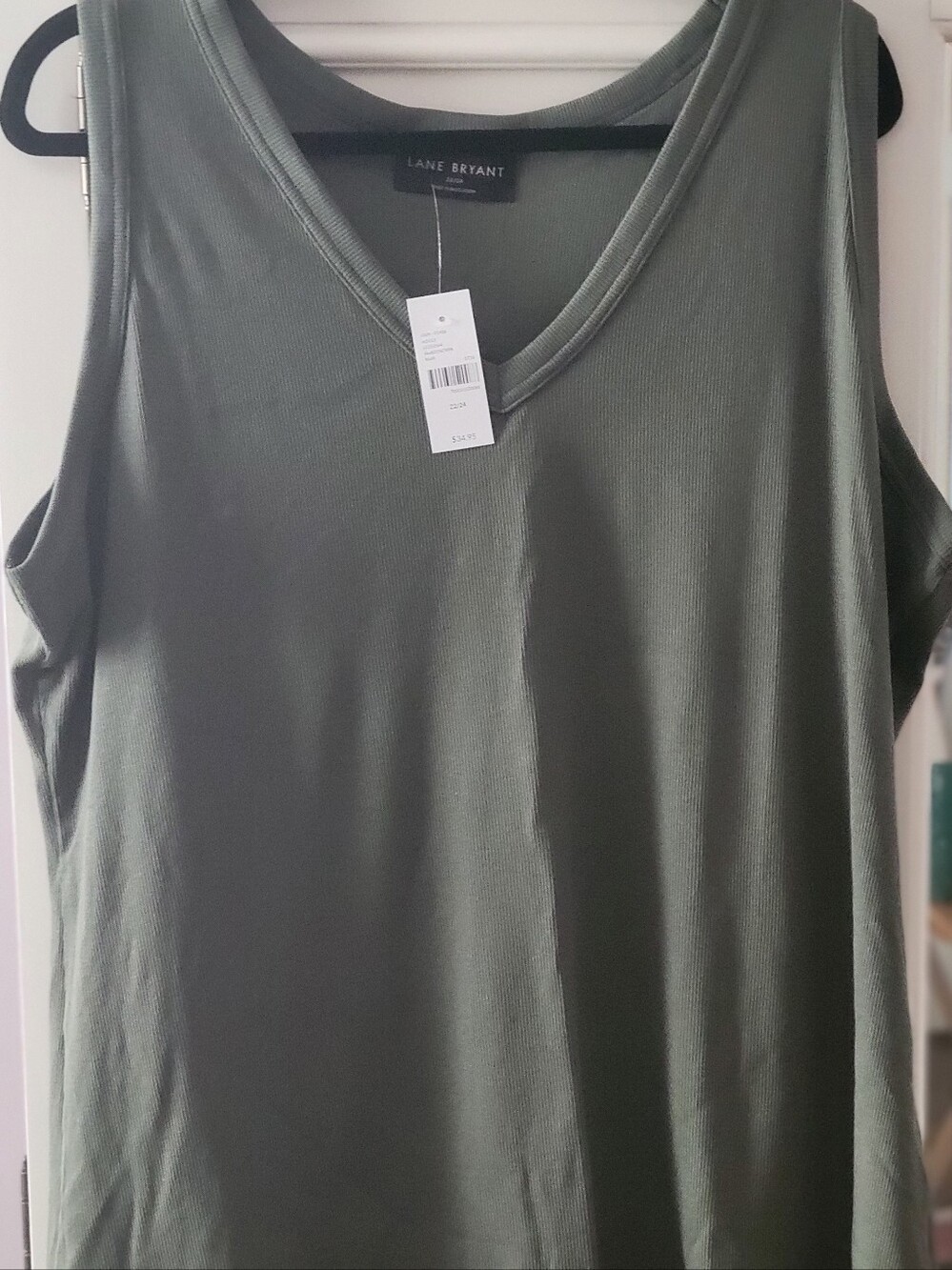 Green Lane Bryant Deep V-Neck Rib Layering Tank 22/24 NWT